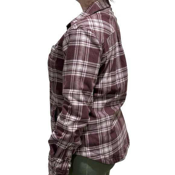 Carhartt Rugged Flex Fleece Lined Plaid Jacket Women’s XS Rich Burgundy - Picture 7 of 10